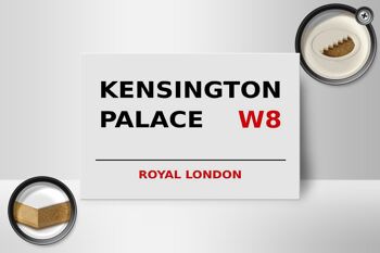 Panneau en bois Londres 18x12cm Royal Kensington Palace W8 panneau blanc 2