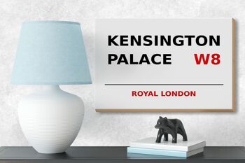 Panneau en bois Londres 18x12cm Royal Kensington Palace W8 panneau blanc 3