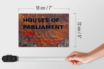 Panneau en bois Londres 18x12cm Décoration Maisons du Parlement SW1 4