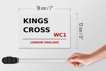 Panneau en bois Londres 18x12cm Angleterre Kings Cross WC1 panneau blanc 4