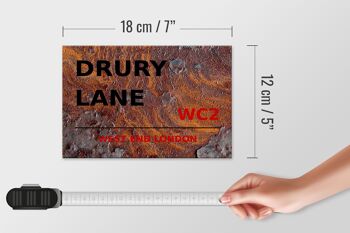 Panneau en bois Londres 18x12cm extrémité ouest Drury Lane WC2 décoration 4