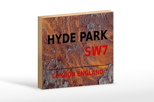 Holzschild London 18x12cm England Hyde Park SW7 Dekoration