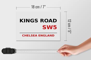 Panneau en bois Londres 18x12cm Angleterre Chelsea Kings Road SW5 panneau blanc 4