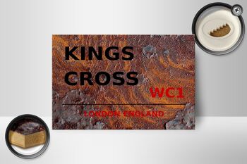 Panneau en bois Londres 18x12cm Angleterre Kings Cross WC1 décoration 2