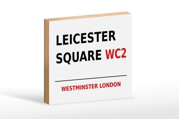 Panneau en bois Londres 18x12cm Westminster Leicester Square WC2 panneau blanc 1