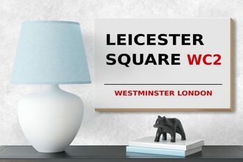 Panneau en bois Londres 18x12cm Westminster Leicester Square WC2 panneau blanc 3