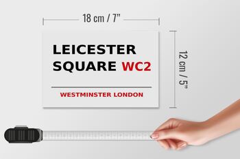 Panneau en bois Londres 18x12cm Westminster Leicester Square WC2 panneau blanc 4