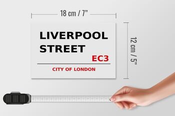 Panneau en bois Londres 18x12cm City Liverpool Street EC3 panneau blanc 4