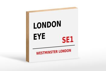 Panneau en bois Londres 18x12cm Westminster London Eye SE1 panneau blanc 1