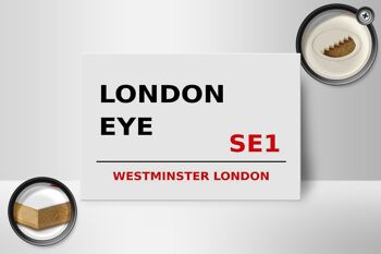 Panneau en bois Londres 18x12cm Westminster London Eye SE1 panneau blanc 2