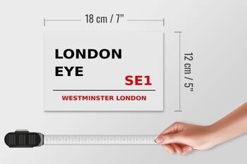 Panneau en bois Londres 18x12cm Westminster London Eye SE1 panneau blanc 4