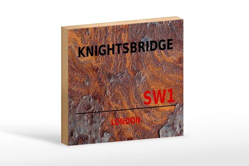 Holzschild London 18x12cm Knightsbridge SW1 Dekoration