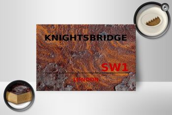 Panneau en bois Londres 18x12cm Décoration Knightsbridge SW1 2