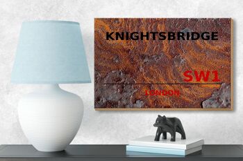 Panneau en bois Londres 18x12cm Décoration Knightsbridge SW1 3