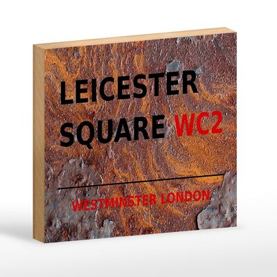 Targa in legno Londra 18x12 cm decorazione Westminster Leicester Square WC2