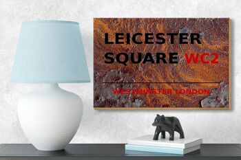Panneau en bois Londres 18x12cm Westminster Leicester Square WC2 décoration 3