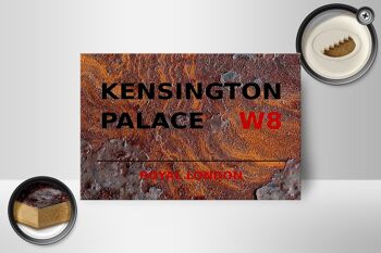 Panneau en bois Londres 18x12cm Décoration Royal Kensington Palace W8 2