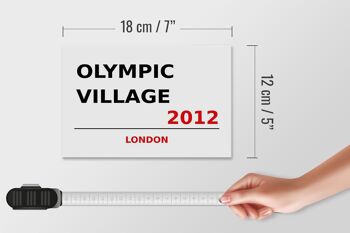 Panneau en bois Londres 18x12cm Village Olympique 2012 panneau blanc 4