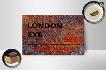 Panneau en bois Londres 18x12cm Décoration Westminster London Eye SE1 2