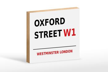Panneau en bois Londres 18x12cm Westminster Oxford Street W1 panneau blanc 1
