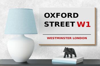 Panneau en bois Londres 18x12cm Westminster Oxford Street W1 panneau blanc 3