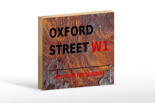 Holzschild London 18x12cm Westminster Oxford Street W1 Dekoration