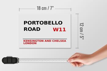 Panneau en bois Londres 18x12cm Portobello Road W11 Kensington panneau blanc 4