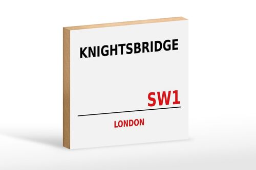 Holzschild London 18x12cm Knightsbridge SW1 weißes Schild