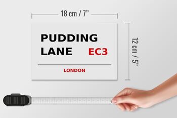 Panneau en bois Londres 18x12cm Pudding Lane EC3 décoration murale 4