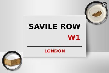 Panneau en bois Londres 18x12cm Savile Row W1 cadeau panneau blanc 2