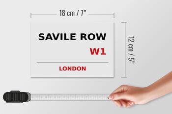 Panneau en bois Londres 18x12cm Savile Row W1 cadeau panneau blanc 4