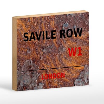 Cartel de madera Londres 18x12cm Savile Row W1 decoración de regalo