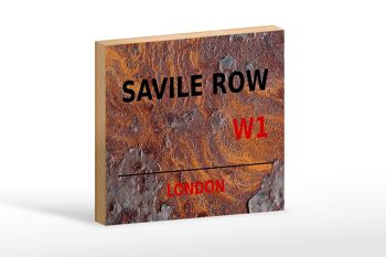 Panneau en bois Londres 18x12cm Savile Row W1 décoration cadeau 1