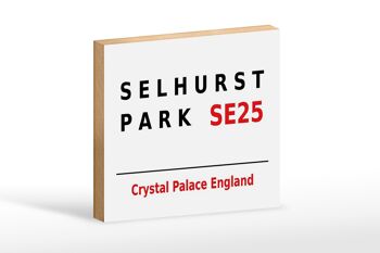 Panneau en bois Londres 18x12cm Angleterre Selhurst Park SE25 panneau blanc 1
