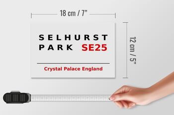 Panneau en bois Londres 18x12cm Angleterre Selhurst Park SE25 panneau blanc 4