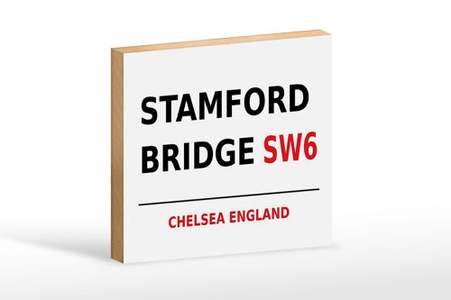 Holzschild London 18x12cm England Stamford Bridge SW6 weißes Schild