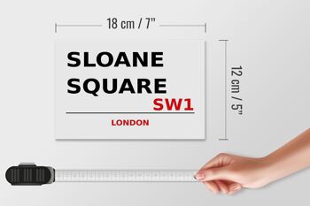 Panneau en bois Londres 18x12cm Sloane Square SW1 panneau blanc 4