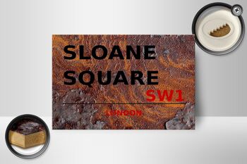 Panneau en bois Londres 18x12cm Sloane Square SW1 décoration 2