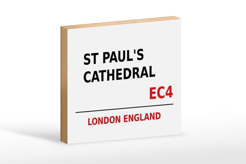 Holzschild London 18x12cm England St Paul´s Cathedral EC4 weißes Schild