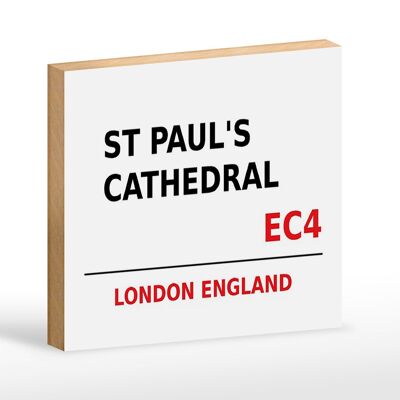 Holzschild London 18x12cm England St Paul´s Cathedral EC4 weißes Schild