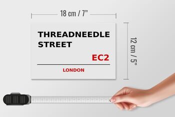 Panneau en bois Londres 18x12cm Threadneedle Street EC2 panneau blanc 4