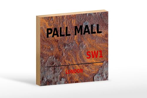 Holzschild London 18x12 cm Pall Mall SW1 Wanddeko Dekoration