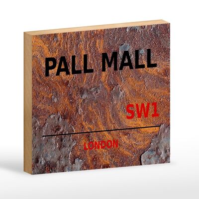 Letrero de madera Londres 18x12 cm Pall Mall SW1 decoración de pared