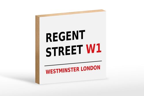 Holzschild London 18x12cm Westminster Regent Street W1 weißes Schild