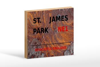 Panneau en bois Angleterre 18x12cm Newcastle St. Décoration du parc James NE1 1