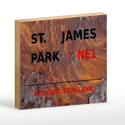 Holzschild England 18x12cm Newcastle St. James Park NE1 Dekoration