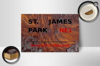 Panneau en bois Angleterre 18x12cm Newcastle St. Décoration du parc James NE1 2