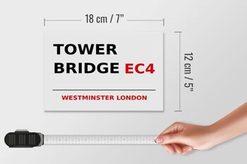 Panneau en bois Londres 18x12cm Westminster Tower Bridge EC4 panneau blanc 4