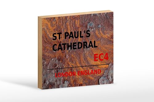 Holzschild London 18x12 cm England St Paul´s Cathedral EC4 Dekoration