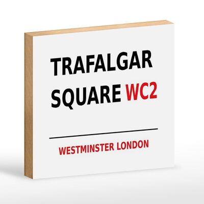 Letrero de madera Londres 18x12cm Westminster Trafalgar Square WC2 letrero decorativo